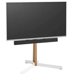 Vogels Comfort TVS 3695 Comfort Series Display Floor Stand 40-77 inch Stand Turn - Oak & White Steel