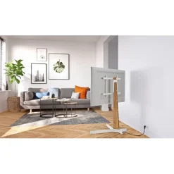 Vogels Comfort TVS 3695 Comfort Series Display Floor Stand 40-77 inch Stand Turn - Oak & White Steel