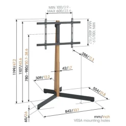 Vogels TVS 3695 TV Floor Stand for TVs up to 77inches black