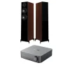 Wiim Amp Space Grey with Wharfedale Diamond 12.3 Floorstanding Speakers Pair Package Walnut