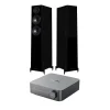 Wiim Amp Space Grey with Wharfedale Diamond 12.3 Floorstanding Speakers Pair Package Black