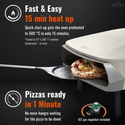 Witt Etna Rotante 16 Inches Pizza Oven with Rotating Turntable Stone