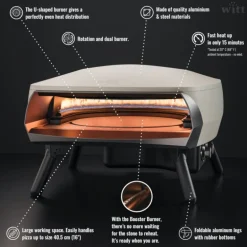 Witt Etna Rotante 16 Inches Pizza Oven with Rotating Turntable Stone