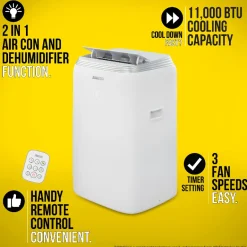 Zanussi ZPAC11001 Portable Air Conditioner and Dehumidifier 11000BTU